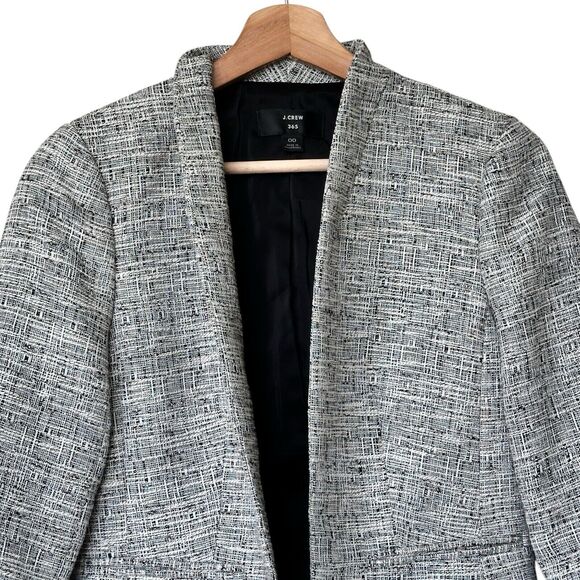 J. Crew Going-out blazer 00 in black-and-white tweed Career Open Front blazer - Picture 4 of 8